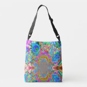 Zonnebloemvelden voor eeuwig blauw crossbody tas (Achterkant)