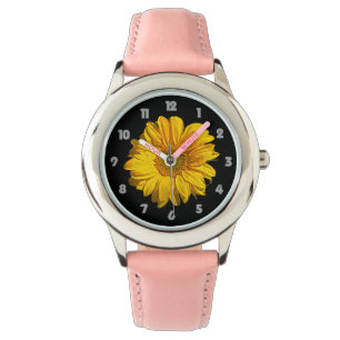 Zonnebloemvet Grijs Kind Horloge