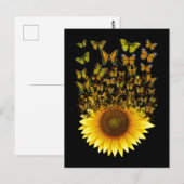 Zonnebloemvlinder Vrouwen Meisjes Floral Butterfly Briefkaart (Voorkant / Achterkant)