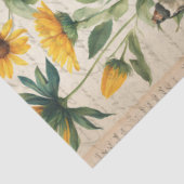  zonnebloemvogelzaadpakket Ephemera Tissuepapier (Detail)