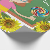 Zonnebloemwerkmakermatte — omslagpapier cadeaupapier (Hoek)