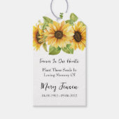 Zonnebloemzaadpakket Memorial begrafenis Cadeaulabel (Voorkant)