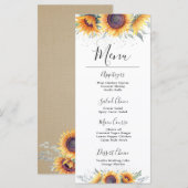 Zonnebloesibloom | Bloemenmenu Menu (Voorkant / Achterkant)