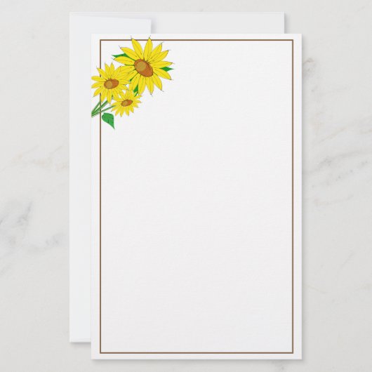 Zonnebloespapier Briefpapier (Voorkant)