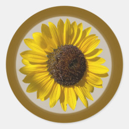 Zonnebloesticker Ronde Sticker