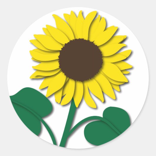 Zonnebloesticker Ronde Sticker (Voorkant)
