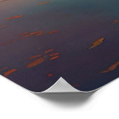 Zonneboat op het meer met bergachtergrond poster (Hoek)