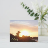 Zonnebocht over de kalgary skyline briefkaart (Staand voorkant)