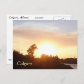 Zonnebocht over de kalgary skyline briefkaart (Voorkant / Achterkant)