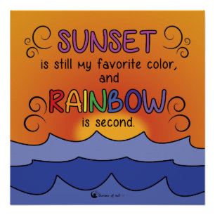 Zonneboeg- en regenboogPoster - Vierkant Perfect Poster