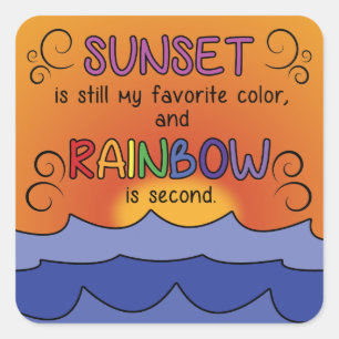 Zonnebogen- en regenboogvierkanten vierkante sticker