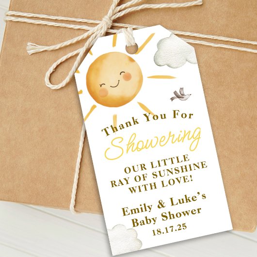 Zonneboho Zon Geslachtsonzijdige Baby Shower Cadeaulabel