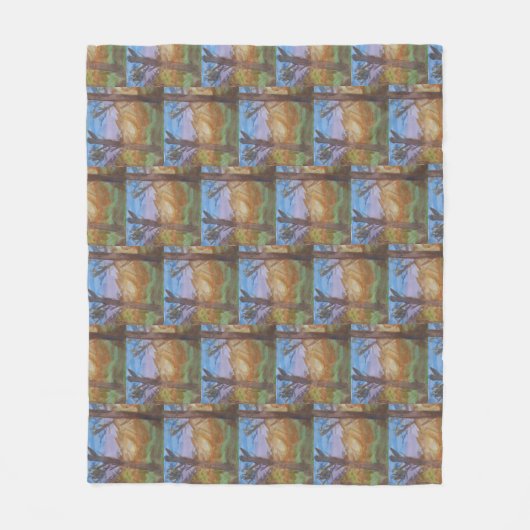 Zonnebomen Fleece Deken (Voorkant)