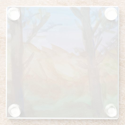 Zonnebomen Glazen Onderzetter (Achterkant)