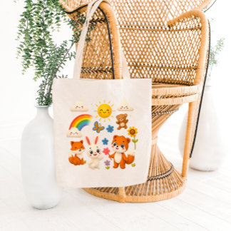 Zonneboog Dieren Vrienden Boodschappentas Tote Bag
