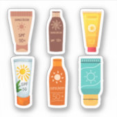 Zonnebrandcrème Stickers (Voorkant)