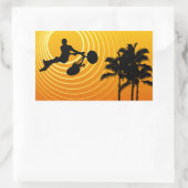 zonnebrandcycli rechthoekige sticker (Tas)