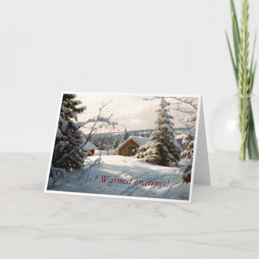 Zonnebrandend winterlandschap van Peder Mork Monst Kaart (Voorkant)