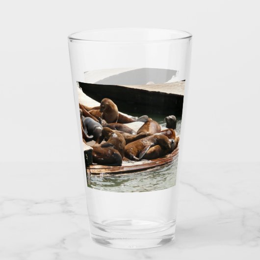 Zonnebranderige Zeeen in San Francisco Glas (Voorkant)