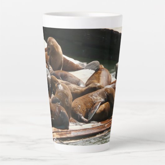 Zonnebranderige Zeeen in San Francisco Latte Mok (Voorkant)