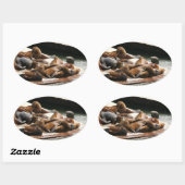 Zonnebranderige Zeeen in San Francisco Ovale Sticker (Vel)