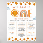 Zonnebranding en regenboog 1e verjaardag van de st poster (Voorkant)