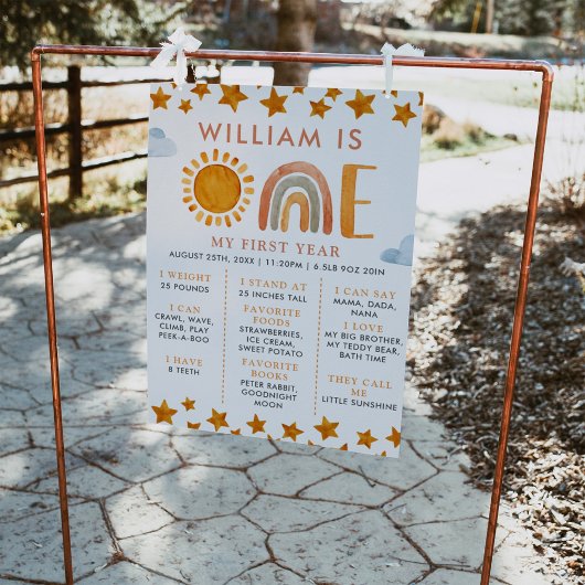 Zonnebranding en regenboog 1e verjaardag van de st poster