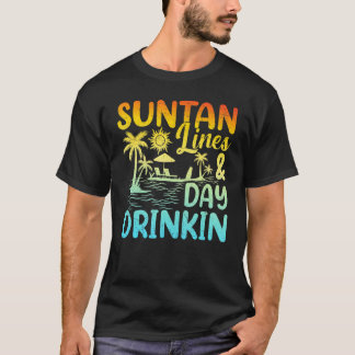 Zonnebrandlijn en dag Drink doorbraakvat T-shirt