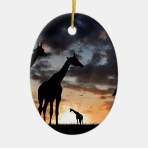 zonnebrandmiddel wild giraf silhouet keramisch ornament
