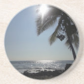 Zonnebrandpalm Zandsteen Onderzetter (Voorkant)