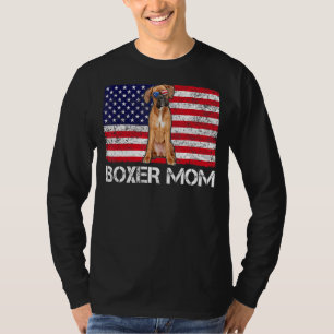 Zonnebril Boxer Moeder Vlag Amerikaans Hond T-shirt