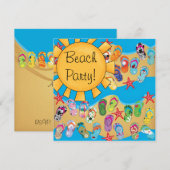 Zonnebril Flip Flops Strandfeest Kaart (Voorkant / Achterkant)