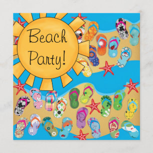 Zonnebril Flip Flops Strandfeest Kaart