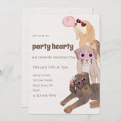 Zonnebril Hond Valentijnsdag Kaart (Voorkant / Achterkant)