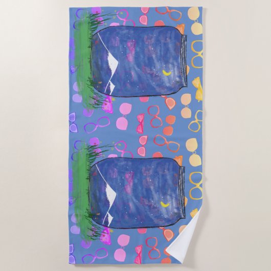 Zonnebril Mountain Outdoor Beach Handdoek (Voorkant)