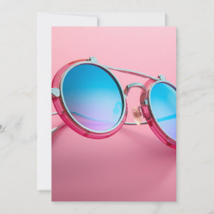 Zonnebril thema ontwerp, roze cool kaart