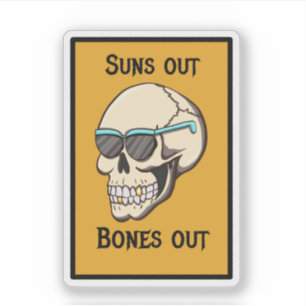 Zonnebril Uit, Botten Uit Schedel Sticker