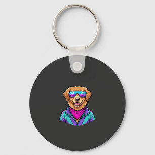 Zonnebril voor honden Retro Neon Kunst_1 Sleutelhanger