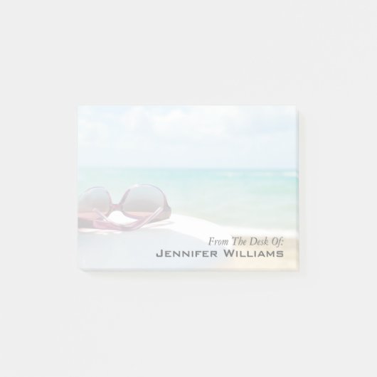 Zonnebrillen bij strand post-it® notes (Voorkant)