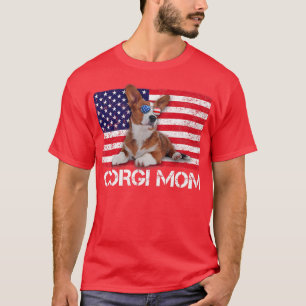 Zonnebrillen Corgi Mam Flag American USA Hondenlie T-shirt