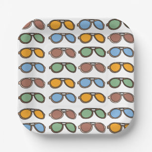 Zonnebrillen Kleurrijke Zomer Zonnebrillen Pool Pa Papieren Bordje