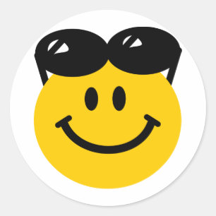 Zonnebrillen op kop ronde sticker
