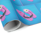 Zonnebrillen op Polka Dot Teenslippers Cadeaupapier (Rol Hoek)