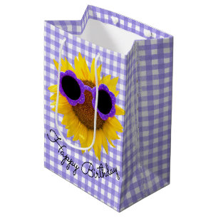 Zonnebrillen op zonnebloem Middelgrote Gift Bag Medium Cadeauzakje