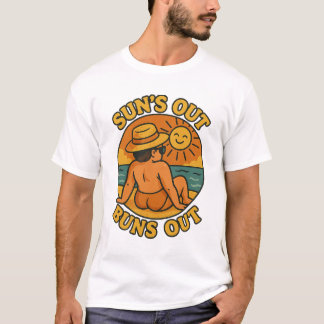 Zonnebrillen Uit, Billen Uit Grappig Zomerstrand T T-shirt