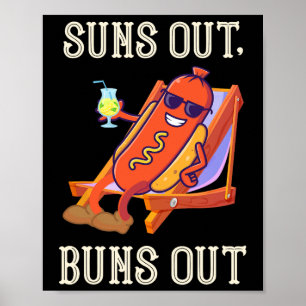 Zonnebrillen Uit Hot Dog Brötchen Uit Worst Bbq Ho Poster