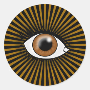 Zonnebruine ogen ronde sticker