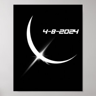 Zonneclipse 8 april 2024 poster