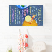 Zonneclipse Party Funny Retro Sun Viewing 2017 Spandoek (Insitu)