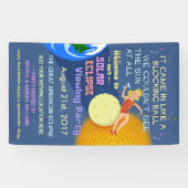 Zonneclipse Party Funny Retro Sun Viewing 2017 Spandoek (Horizontaal)